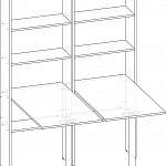 Чертеж Стол со стеллажом Рекс-4646 BMS