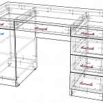 Чертеж Письменный стол ВЛСП04.1 BMS