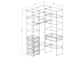 Гардеробная угловая Страйп 2 (1400х2400х1300)