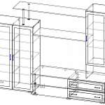 Чертеж Мебельная стенка Аврелия-2 BMS