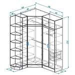 Шкаф угловой с антресолями Соло BMS