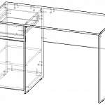 Чертеж Стол письменный Радуга-1 BMS