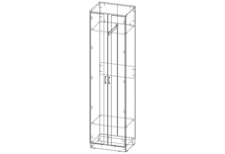 ЭСКИЗ №00000218615 Шкаф распашной с зеркалом Данте 2 (600х2300х450)