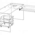 Чертеж Угловой письменный стол для двоих Калифорния 9 BMS