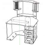 Схема сборки Угловой компьютерный стол Веста 20-16 BMS