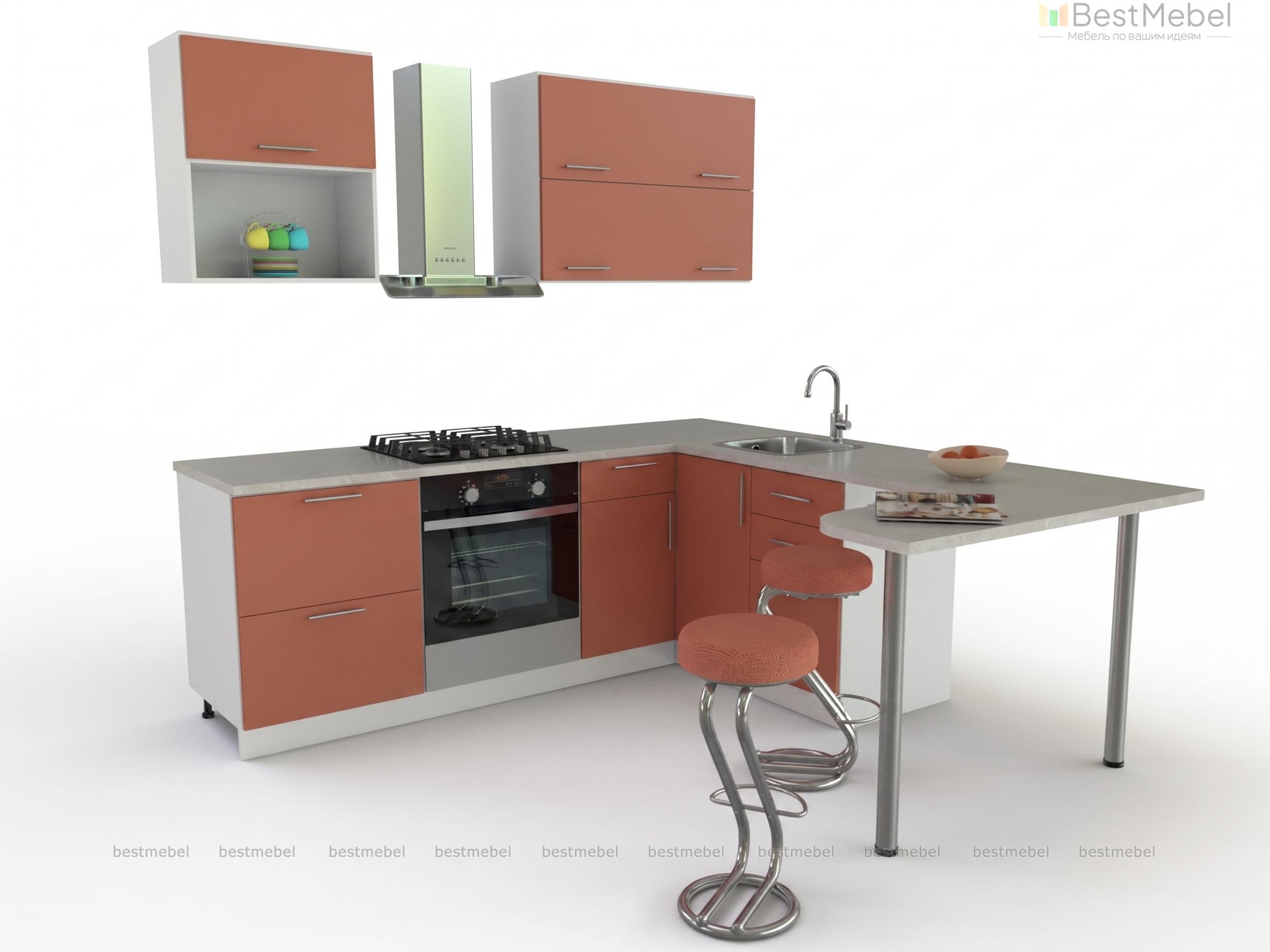 Кухня с барной стойкой Краш-1 BMS - Фото