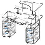 Схема сборки Угловой компьютерный стол КС-12У 2Я BMS
